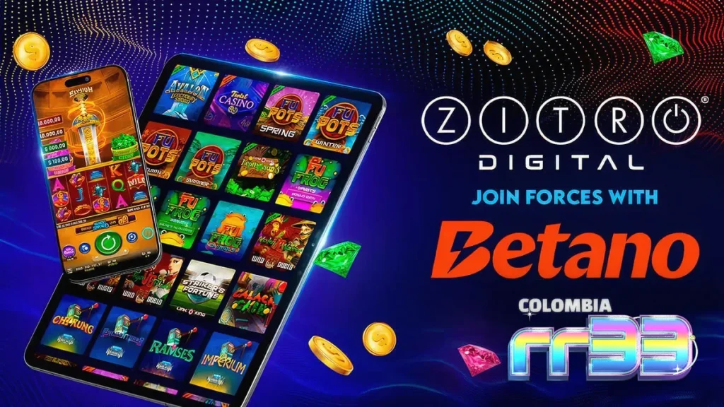 Tampilan antarmuka platform permainan Betano yang menampilkan koleksi slot Zitro Digital.